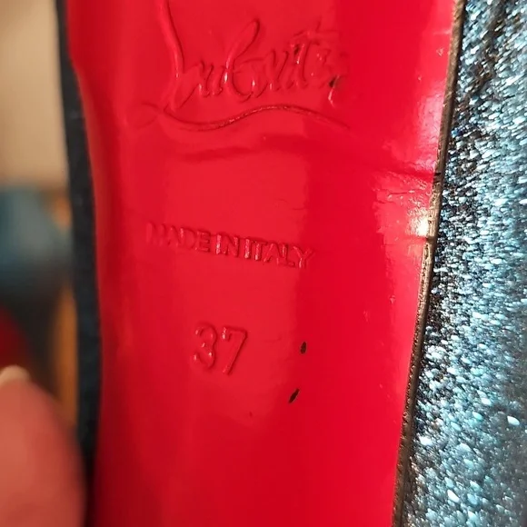 Christian Louboutin Lady Peep 150mm Blue Glitter - Picture 11 of 12